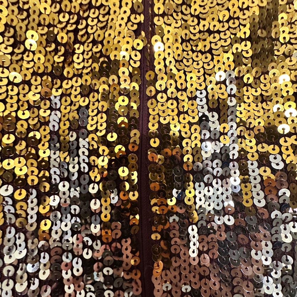 FRENCH CONNECTION Estari Sequin Cutout Gold Ombré Mini Dress - Size 2 - Picture 9 of 15